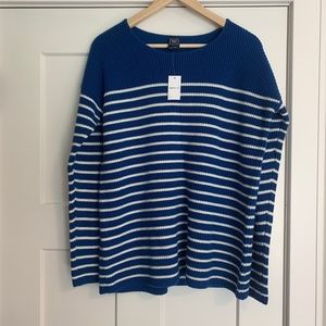 NWT Gap Maternity Blue/White Striped Sweater L